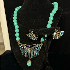 Elegant Heidi Daus Butterfly Swarovski Crystals Jewelry Set (necklace+earrings)